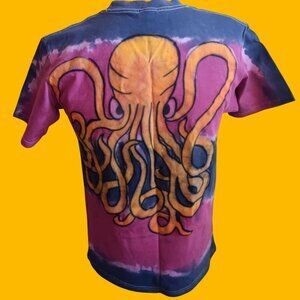 Vintage T-shirt Medium 1OF1 Mens Handmade Tie-Dye Octopus Heavyweight Cotton